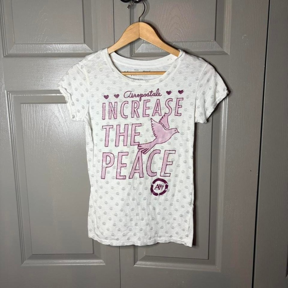 Aeropostale baby tee Size M 15x24 y2k increase the peace
